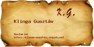 Klinga Gusztáv névjegykártya