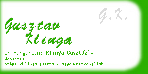 gusztav klinga business card